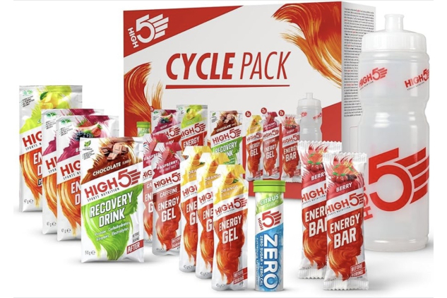 HIGH5 Cycle Pack Sports Nutrition Kit with Energy Gels, Energy Drinks, Recovery Drink, Energy Bars, ZERO Tablets & 750ml Bottle