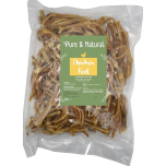 Pure & Natural Dried Chicken Feet Dog Treats 1kg Natural Chews