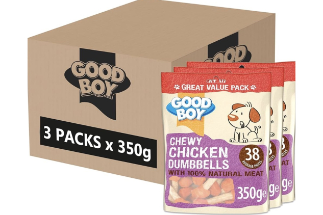 Good Boy Chewy Chicken Dumbbells Dog Treats 3 x 350g Value Pack
