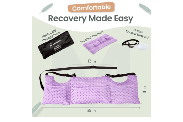 Post Mastectomy Pillow Post Surgery Pillow for Car, Breast Reduction Augmentation Heart Patients