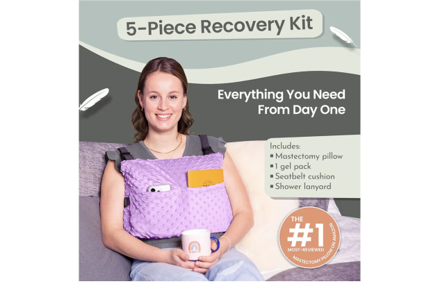 Post Mastectomy Pillow Post Surgery Pillow for Car, Breast Reduction Augmentation Heart Patients