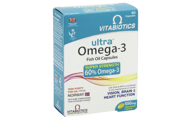 Vitabiotics Ultra Omega-3 Fish Oils Capsules with DHA EPA 60 Capsules - PAST BBE