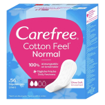 Carefree Cotton Unscented Panty Liners 1x Pack of 56 Soft and Comfortable Panty Liners for Women Imperfect Box