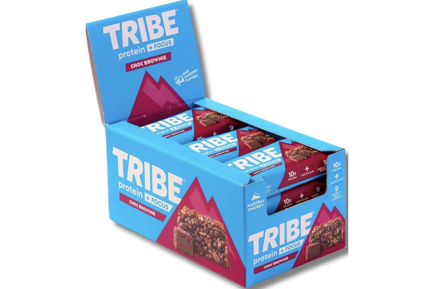 TRIBE Protein + Focus Choc Brownie Vegan Protein Flapjack Bars 12 x 60g