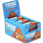 TRIBE Protein + Focus Flapjack Bars Peanut Butter Choc Chip 12 x 60g Vegan High Protein High Fibre Gluten Free Snack with Lion's Mane & Ginseng