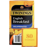Twinings English Breakfast Decaffeinated Tea Bags 80 Count | 4 Boxes x 20 Individually Wrapped Enveloped Black Tea Bags