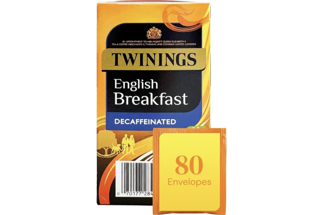 Twinings English Breakfast Decaffeinated Tea Bags 80 Count | 4 Boxes x 20 Individually Wrapped Enveloped Black Tea Bags