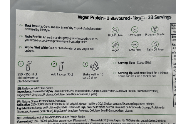 Protein Works Vegan Protein Unflavoured 1kg | Plant Based Protein Powder | 33 Servings | High Protein | Low Sugar | GMO Free | Palm Oil Free