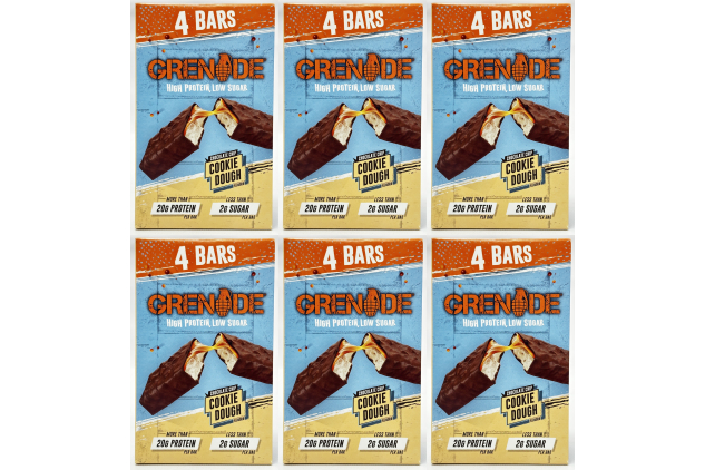 Grenade Chocolate Chip Cookie Dough Protein Bars 24 x 60g | High Protein Low Sugar Snack | 21g+ Protein Per Bar | Milk Chocolate Coated Cookie Dough Bars