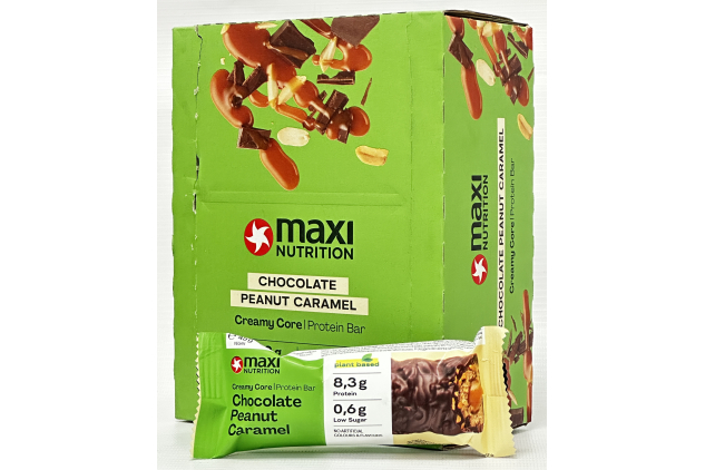 MaxiNutrition Creamy Core Protein Bars Chocolate Peanut Caramel 12 x 45g | Plant Based Vegan Protein Snack | Low Sugar | 8.3g Protein Per Bar