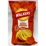 Walkers Crispy Roast Chicken Flavour Potato Crisps 6 Pack | 6 x 25g Multipack | Made with 100% British Potatoes