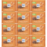 Ritter Sport Salted Caramel Milk Chocolate Bars 12 x 100g | Salted Butter Caramel Crisps & Caramel Pieces | Bulk Chocolate Multipack