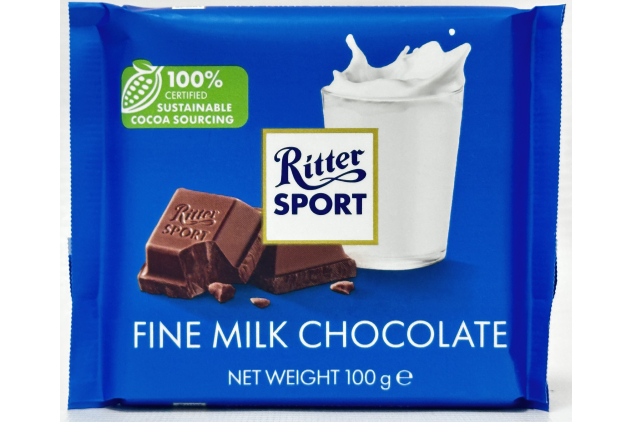 Ritter Sport Fine Milk Chocolate Bars 12 x 100g | 1.2kg Chocolate Multipack