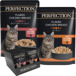 HiLife Perfection Flaked Chicken Breast Selection in Jelly Cat Food Pouches 36 x 70g | Chicken & Chicken with Beef | 2.52kg Multipack