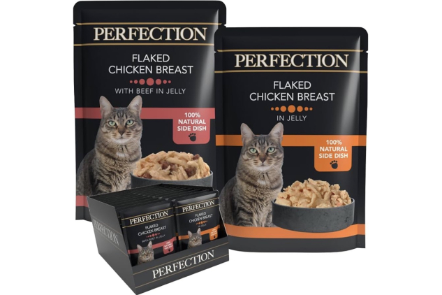 HiLife Perfection Flaked Chicken Breast Selection in Jelly Cat Food Pouches 36 x 70g | Chicken & Chicken with Beef | 2.52kg Multipack