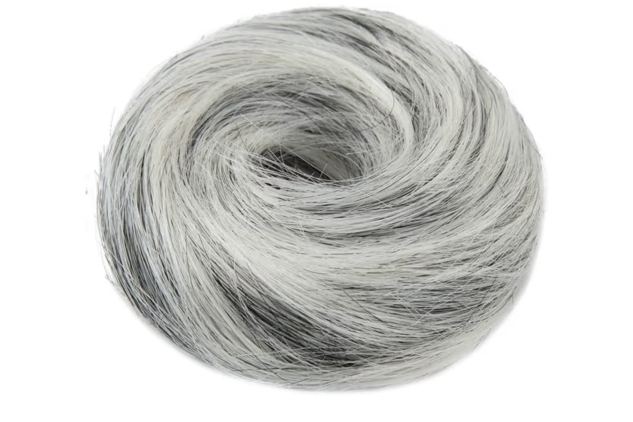 Synthetic Hair Bun Extensions Elastic Straight Hair Scrunchies Hairpieces Ponytail Extension Shade Grey & White