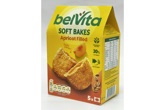 belVita Soft Bakes Apricot Filled Biscuits 5 x 50g Wholegrain Soft Baked Biscuits 250g