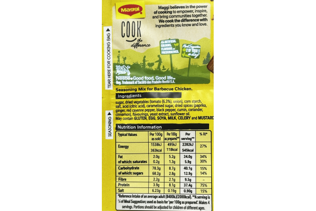 MAGGI So Juicy Sweet 'n' Sticky BBQ Chicken Recipe Mix 41g with Cooking Bag