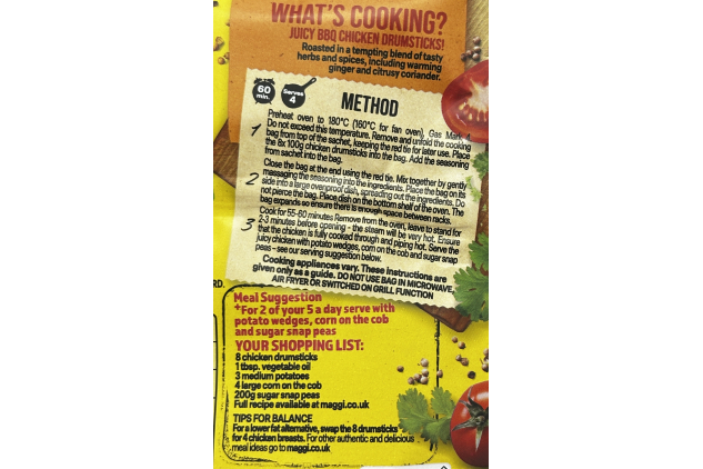 MAGGI So Juicy Sweet 'n' Sticky BBQ Chicken Recipe Mix 41g with Cooking Bag