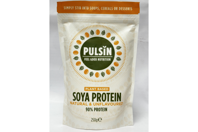 Pulsin Natural & Unflavoured Soya Protein Powder 250g | 90% Plant Protein | Vegan Protein Isolate