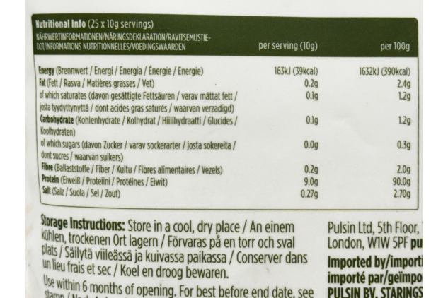 Pulsin Natural & Unflavoured Soya Protein Powder 250g | 90% Plant Protein | Vegan Protein Isolate