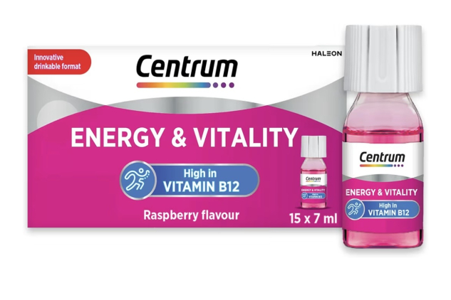 Centrum Energy & Vitality Vitamin B12 Liquid Shot High Strength B12 15 × 7 ml Bottles