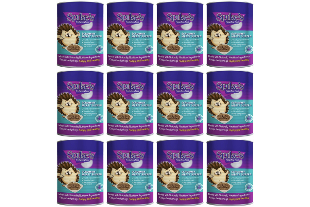 Spikes Scrummy Meaty Supper for Wild Hedgehogs 12 x 395g Complementary Hedgehog Food