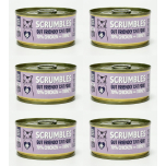 Scrumbles Gut Friendly Chicken & Turkey Wet Cat Food 6 x 80g Grain Free Complete Cat Food