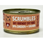 Scrumbles Gut Friendly Chicken & Salmon Wet Cat Food 6 x 80g Grain Free Complete Cat Food