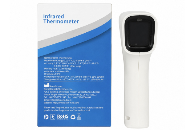 Digital Infrared Forehead Thermometer Non Contact LCD Temperature Reader for Adults & Children