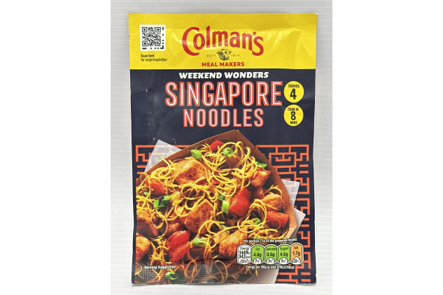 Colman's Weekend Wonders Singapore Noodles Meal Maker recipe mix spice mix for a takeaway-style family meal perfect with rice noodles 24 g