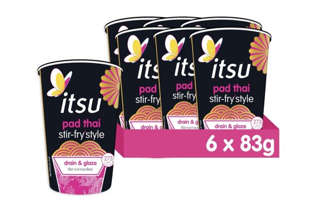 itsu Pad Thai Stir Fry Style Noodles 83g | Instant Noodles Multipack Pots | Quick-to-Make Snack | Pack of 6