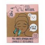Feel Natural Reusable Makeup Remover Pads 6 Pack