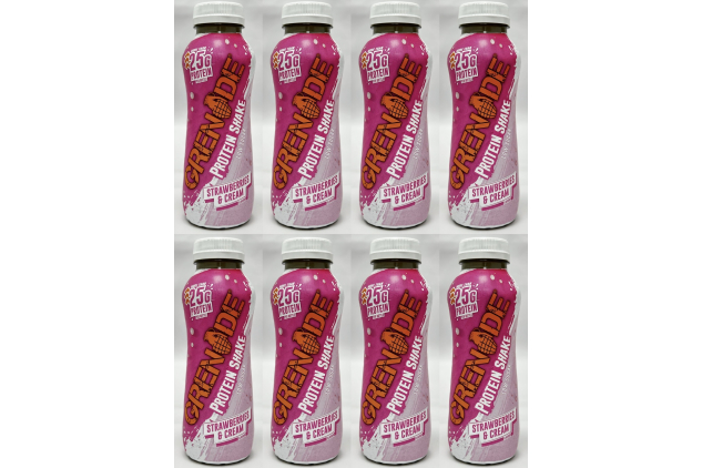 Grenade Strawberries & Cream Protein Shake 8 x 330ml Low Sugar | PAST BBE DATE