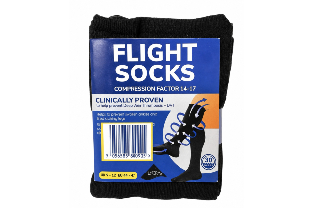 Scholl Flight Socks Black Large UK 9-12 - 1 Pair