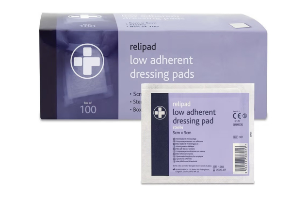 Relipad Sterile Dressing Pads 5cm x 5cm Box of 100