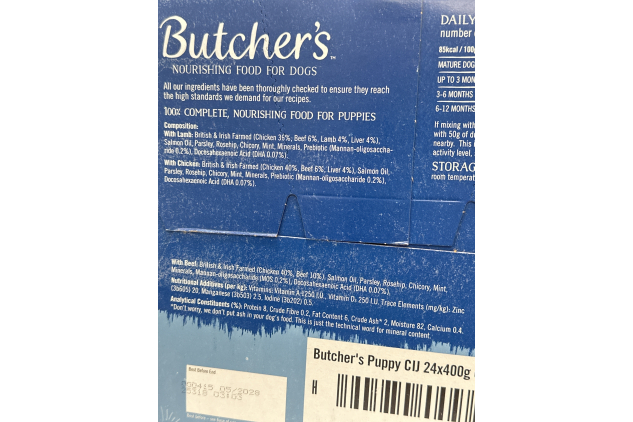 Butcher's Puppy Perfect Beef, Chicken & Lamb Wet Puppy Food 24 x 400g
