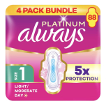 Always Platinum Normal Size 1 Winged Pads 22 Pack