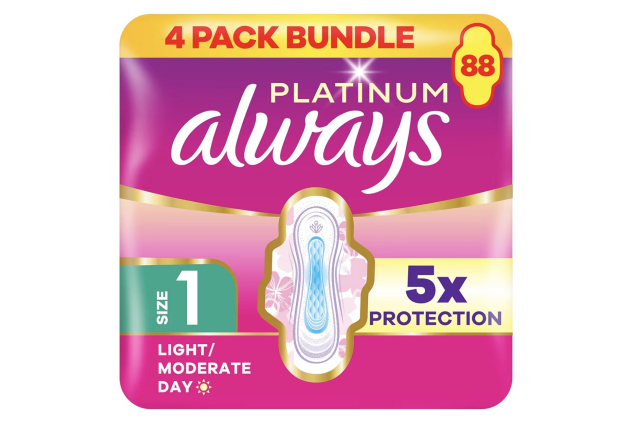 Always Platinum Normal Size 1 Winged Pads 22 Pack