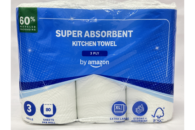 by Amazon Classic 3-Ply Kitchen Roll 3 Pack