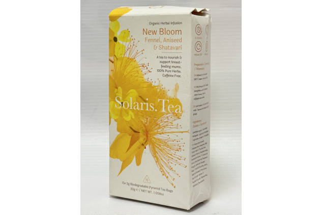 Solaris Tea - NEW BLOOM/Biodegradable Pyramid Teabags/ORGANIC & VEGAN /15x2g | Damaged Outer Box Packaging