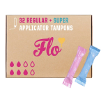 FLO Organic Cotton Super Applicator Tampons 32 Pack