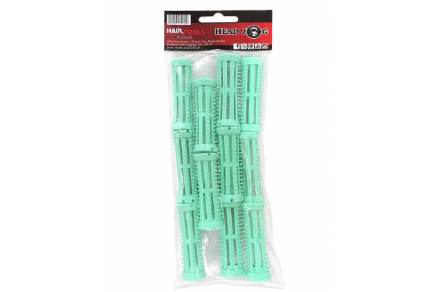 Salon Styled Heatless Curls Suitable For Wet Or Dry Hair With Pins Green 18mm 11 Pack
