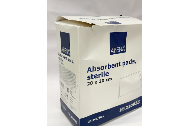 ABENA Sterile Absorbent Wound Dressing Pads 20 x 20cm Pack of 25 | Damaged Outer Box Packaging