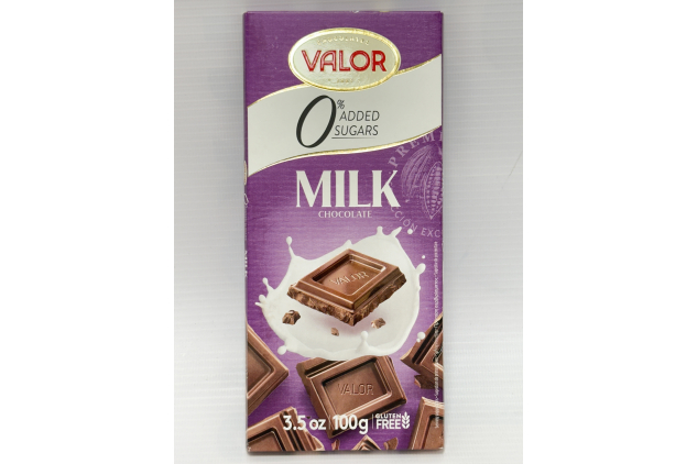 Valor No Added Sugar Milk Chocolate 100g