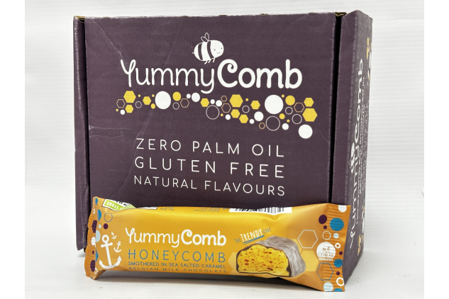 YummyComb Salted Caramel Belgian Milk Chocolate Honeycomb Bars 12 x 35g