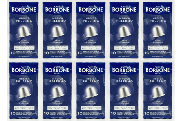 Caffè Borbone Magica Palermo Aluminium Coffee Capsules Compatible with Nespresso 100 Capsules