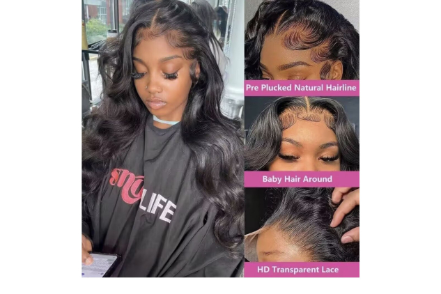 26 Inch 13x 6 Body Wave Lace Front Wigs Human Hair Pre Plucked 180 Density