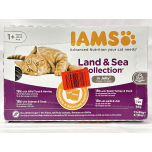 IAMS Adult Wet Cat Food Land & Sea in Jelly 72 x 85g Multipack | Damaged Outer Box Packaging