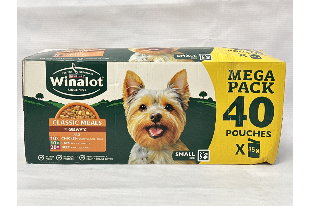 WINALOT Meaty Chunks Small Dog Mixed in Gravy Wet Dog Food Pouches 40x85g | See Description